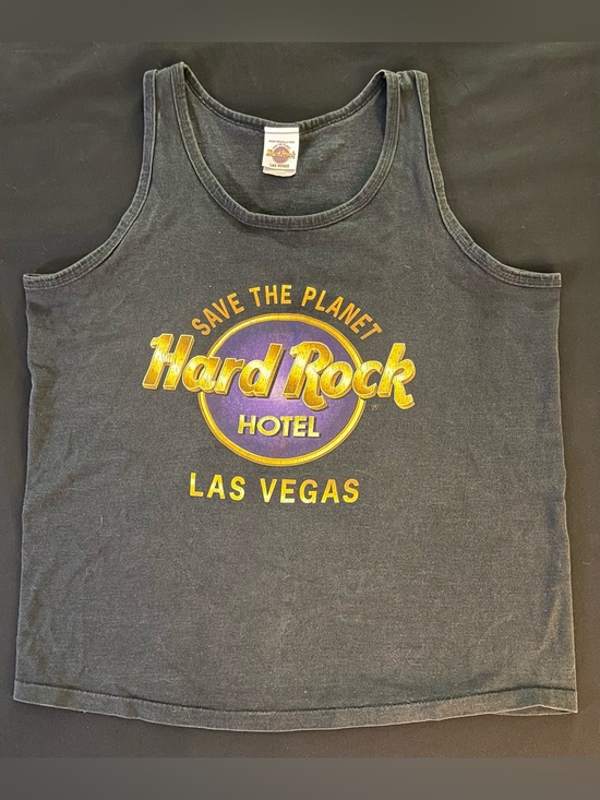 Other - Hard Rock Hotel Las Vegas Tank Top Mens Large Black Save The Planet USA 90s VTG